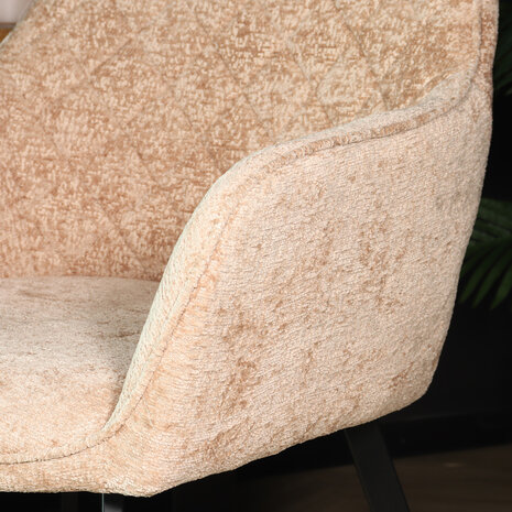 Lizzely Garden & Living Eetkamerstoel met armleuning Yurgan chenille taupe eetstoel Lizzely Garden & Living Eetkamerstoel met armleuning Yurgan chenille taupe eetstoel