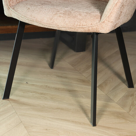 Lizzely Garden & Living Eetkamerstoel met armleuning Yurgan chenille taupe eetstoel Lizzely Garden & Living Eetkamerstoel met armleuning Yurgan chenille taupe eetstoel