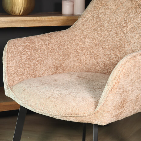 Lizzely Garden & Living Eetkamerstoel met armleuning Yurgan chenille taupe eetstoel Lizzely Garden & Living Eetkamerstoel met armleuning Yurgan chenille taupe eetstoel