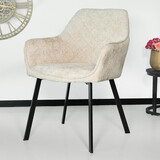 Lizzely Garden & Living Eetkamerstoel met armleuning Yurgan chenille beige eetstoel Lizzely Garden & Living Eetkamerstoel met armleuning Yurgan chenille beige eetstoel