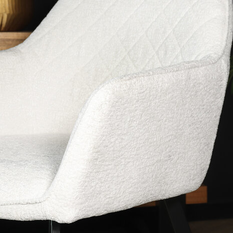 Lizzely Garden & Living Eetkamerstoel met armleuning Yurgan chenille wit eetstoel Lizzely Garden & Living Eetkamerstoel met armleuning Yurgan chenille wit eetstoel