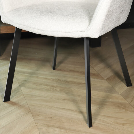 Lizzely Garden & Living Eetkamerstoel met armleuning Yurgan chenille wit eetstoel Lizzely Garden & Living Eetkamerstoel met armleuning Yurgan chenille wit eetstoel