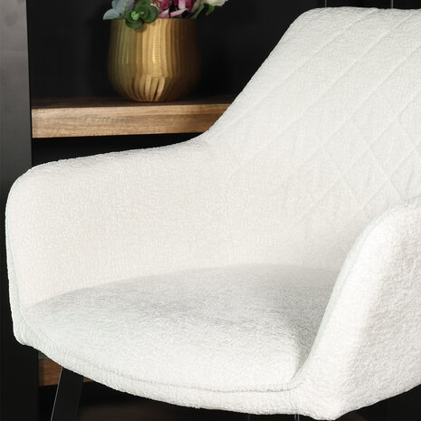 Lizzely Garden & Living Eetkamerstoel met armleuning Yurgan chenille wit eetstoel Lizzely Garden & Living Eetkamerstoel met armleuning Yurgan chenille wit eetstoel