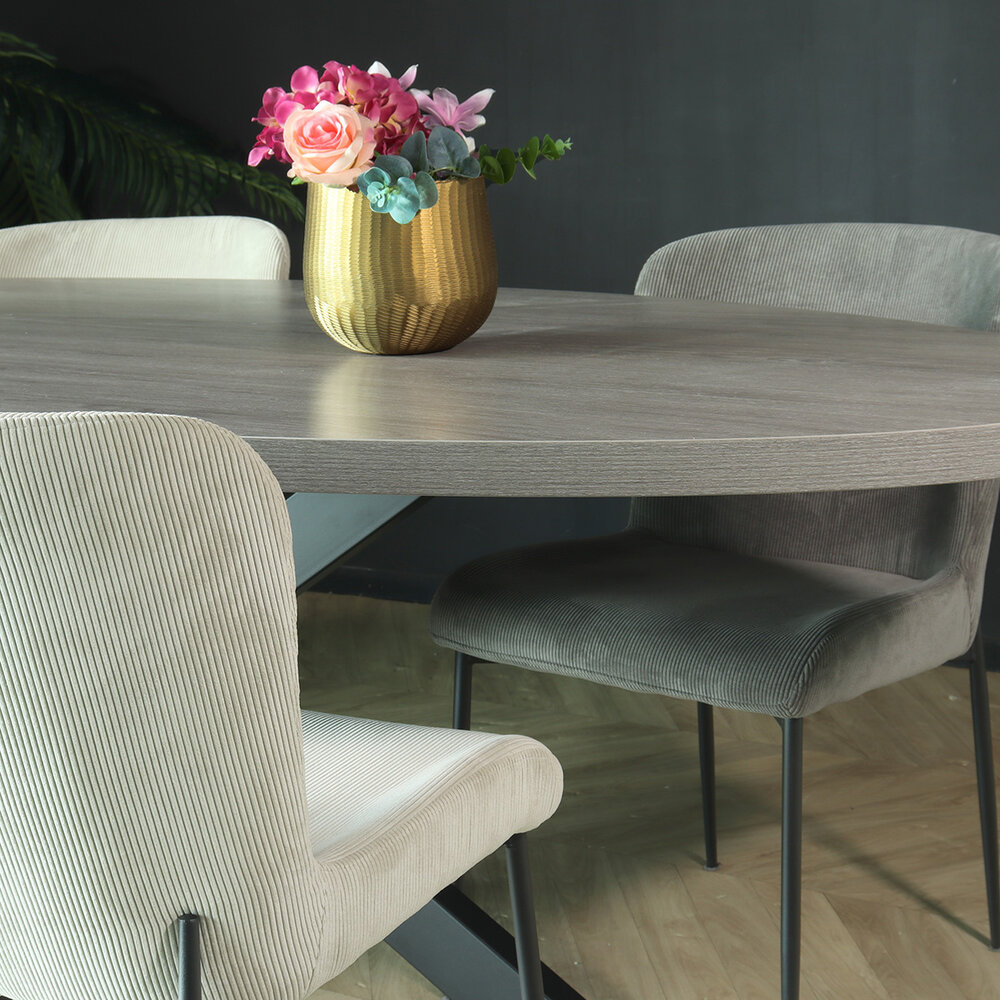 Eettafel ovaal melamine 210cm Tommy grijs ovale tafel Eettafel ovaal melamine 210cm Tommy grijs ovale tafel