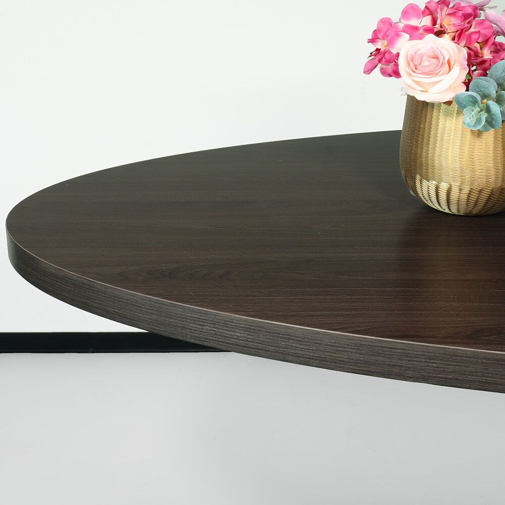 Eettafel ovaal melamine 210cm Tommy donker walnoot ovale tafel Eettafel ovaal melamine 210cm Tommy donker walnoot ovale tafel