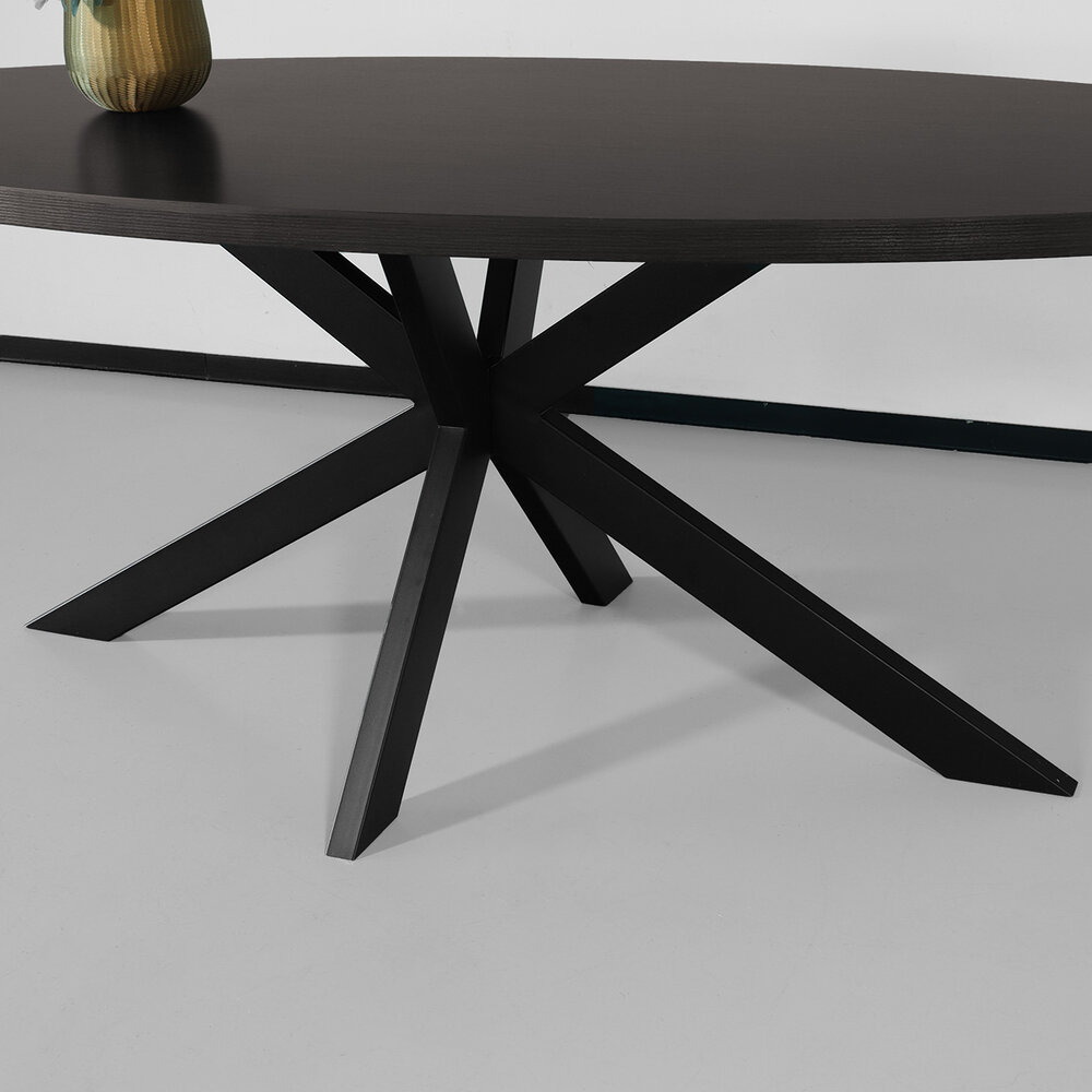 Eettafel ovaal melamine 210cm Tommy donker walnoot ovale tafel Eettafel ovaal melamine 210cm Tommy donker walnoot ovale tafel