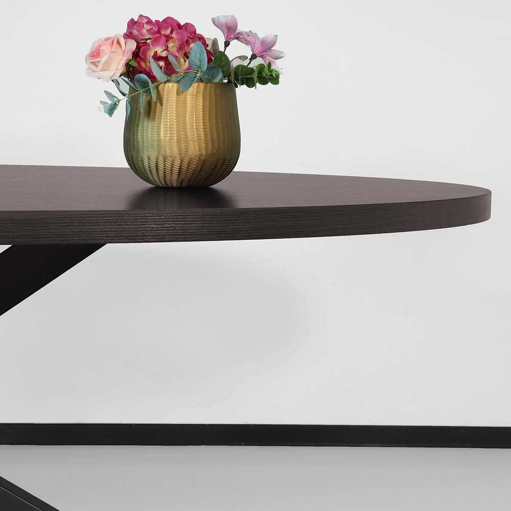 Eettafel ovaal melamine 210cm Tommy donker walnoot ovale tafel Eettafel ovaal melamine 210cm Tommy donker walnoot ovale tafel