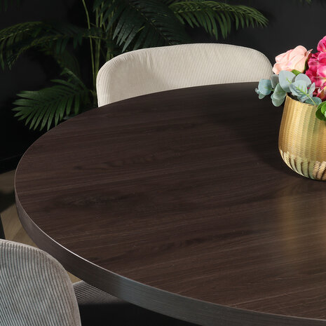 Lizzely Garden & Living Eettafel rond melamine 120cm Sanne donker walnoot ronde tafel Lizzely Garden & Living Eettafel rond melamine 120cm Sanne donker walnoot ronde tafel