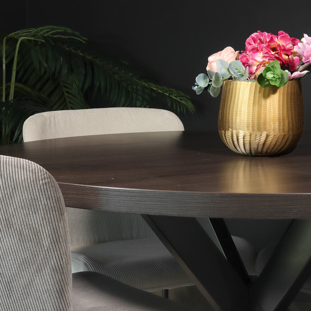 Eettafel rond melamine 120cm Sanne donker walnoot ronde tafel Eettafel rond melamine 120cm Sanne donker walnoot ronde tafel