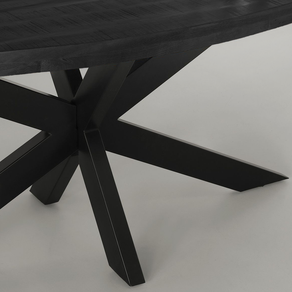 Tweedekans model: Eettafel ovaal mangohout 180cm James zwart ovale industriële tafel duurzaam mango eetkamertafel Tweedekans model: Eettafel ovaal mangohout 180cm James zwart ovale industriële tafel duurzaam mango eetkamertafel