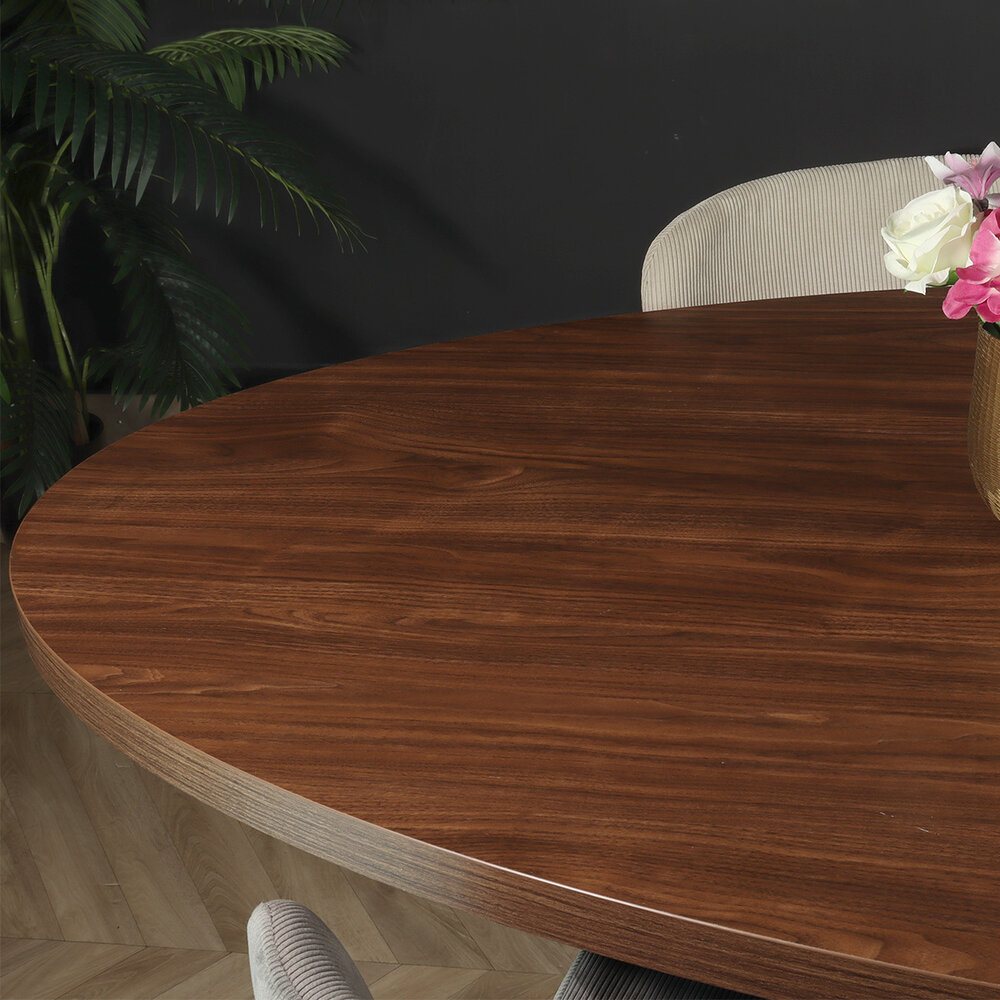 Eettafel ovaal melamine 210cm Tommy bruin ovale tafel Eettafel ovaal melamine 210cm Tommy bruin ovale tafel