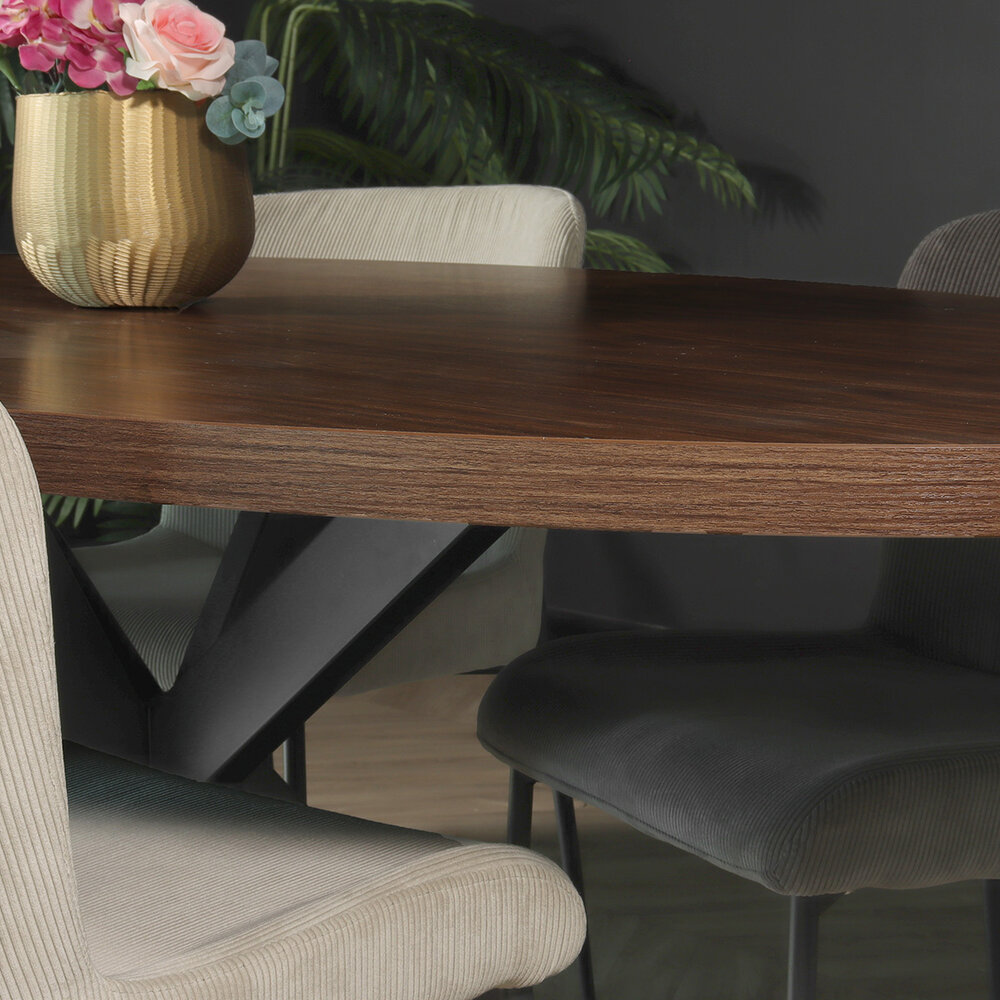 Eettafel ovaal melamine 210cm Tommy bruin ovale tafel Eettafel ovaal melamine 210cm Tommy bruin ovale tafel