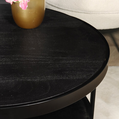 Lizzely Garden & Living Salontafel rond mangohout Marian zwart side table industrieel bijzettafel mango hout Lizzely Garden & Living Salontafel rond mangohout Marian zwart side table industrieel bijzettafel mango hout
