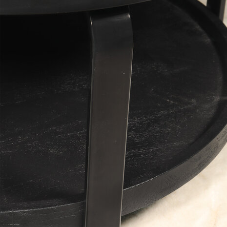 Lizzely Garden & Living Salontafel rond mangohout Marian zwart side table industrieel bijzettafel mango hout Lizzely Garden & Living Salontafel rond mangohout Marian zwart side table industrieel bijzettafel mango hout