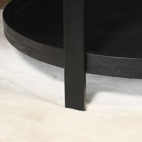 Lizzely Garden & Living Salontafel rond mangohout Marian zwart side table industrieel bijzettafel mango hout Lizzely Garden & Living Salontafel rond mangohout Marian zwart side table industrieel bijzettafel mango hout