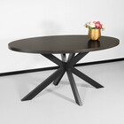 Eettafel ovaal melamine 160cm Tommy donker walnoot ovale tafel Eettafel ovaal melamine 160cm Tommy donker walnoot ovale tafel