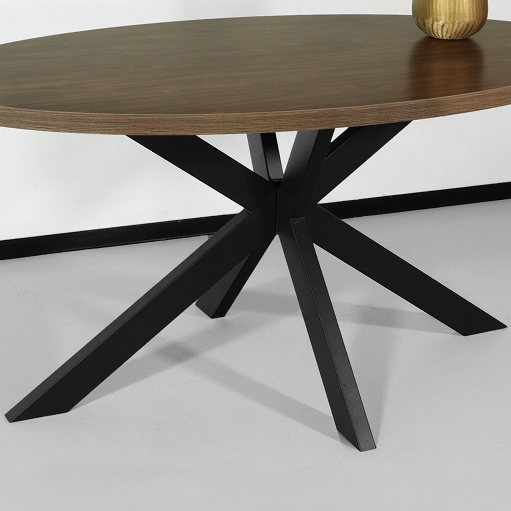 Eettafel ovaal melamine 160cm Tommy bruin ovale tafel Eettafel ovaal melamine 160cm Tommy bruin ovale tafel