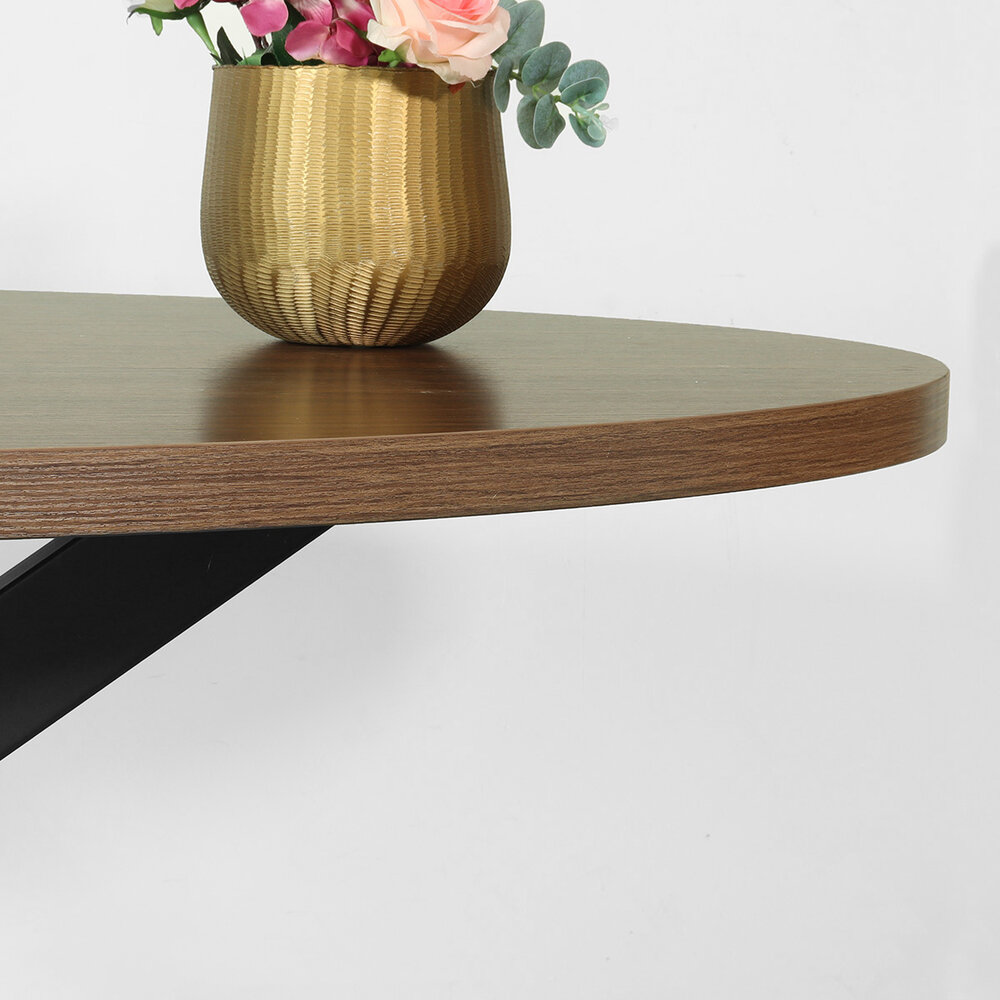 Eettafel ovaal melamine 160cm Tommy bruin ovale tafel Eettafel ovaal melamine 160cm Tommy bruin ovale tafel