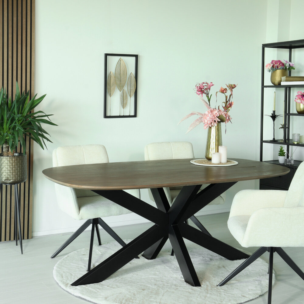 Eettafel deens ovaal mangohout 180cm Austin walnoot bruin ovale tafel duurzaam mango eetkamertafel Eettafel deens ovaal mangohout 180cm Austin walnoot bruin ovale tafel duurzaam mango eetkamertafel