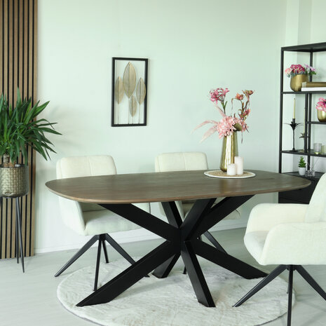 Lizzely Garden & Living Eettafel deens ovaal mangohout 180cm Austin walnoot bruin ovale tafel duurzaam mango eetkamertafel Lizzely Garden & Living Eettafel deens ovaal mangohout 180cm Austin walnoot bruin ovale tafel duurzaam mango eetkamertafel