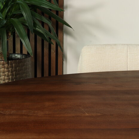 Lizzely Garden & Living Eettafel rond mangohout 150cm Jones walnoot bruin ronde industriële tafel duurzaam mango eetkamertafel Lizzely Garden & Living Eettafel rond mangohout 150cm Jones walnoot bruin ronde industriële tafel duurzaam mango eetkamertafel