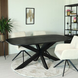 Lizzely Garden & Living Eettafel deens ovaal mangohout 180cm Austin zwart ovale tafel duurzaam mango eetkamertafel Lizzely Garden & Living Eettafel deens ovaal mangohout 180cm Austin zwart ovale tafel duurzaam mango eetkamertafel
