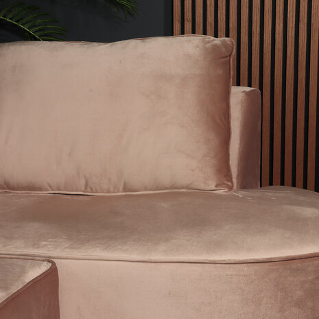 Lizzely Garden & Living Hoekbank Lando 270cm bank taupe velvet bankstel rechts loungebank Lizzely Garden & Living Hoekbank Lando 270cm bank taupe velvet bankstel rechts loungebank