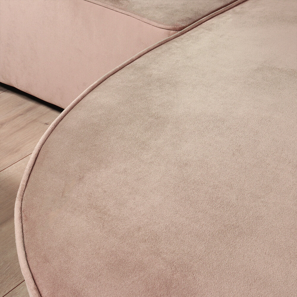 Hoekbank Lando 270cm bank taupe velvet bankstel rechts loungebank Hoekbank Lando 270cm bank taupe velvet bankstel rechts loungebank