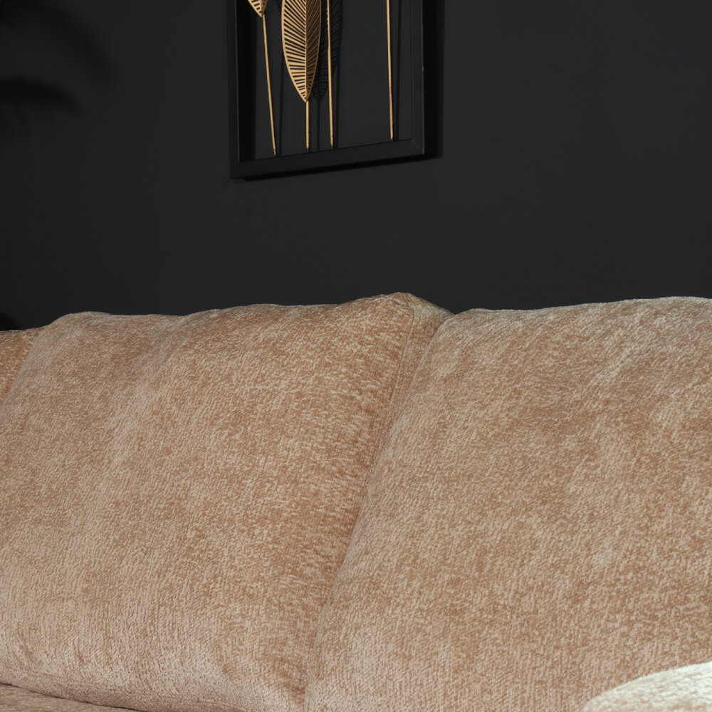 Hoekbank design Nox 250cm bank beige chenille bankstel links loungebank