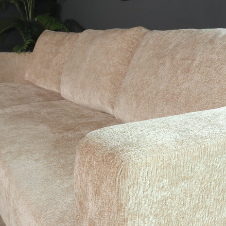 Lizzely Garden & Living Hoekbank design Nox 250cm bank beige chenille bankstel links loungebank
