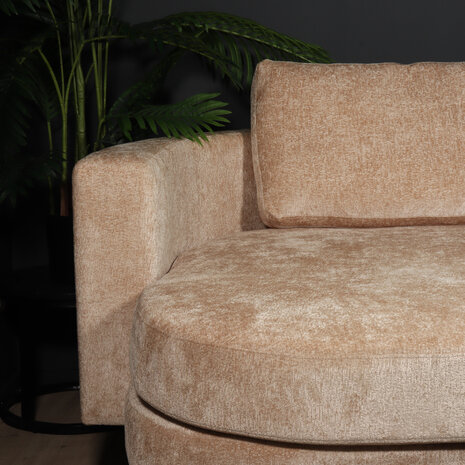 Lizzely Garden & Living Hoekbank design Nox 250cm bank beige chenille bankstel links loungebank