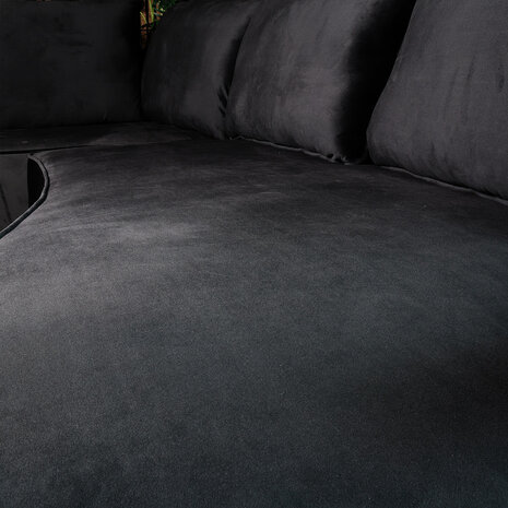 Lizzely Garden & Living Hoekbank Lando 270cm bank zwart velvet bankstel links loungebank Lizzely Garden & Living Hoekbank Lando 270cm bank zwart velvet bankstel links loungebank