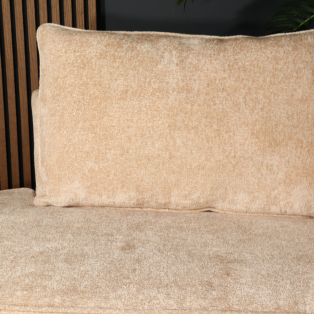 Hoekbank Lando 270cm bank beige chenille bankstel rechts loungebank