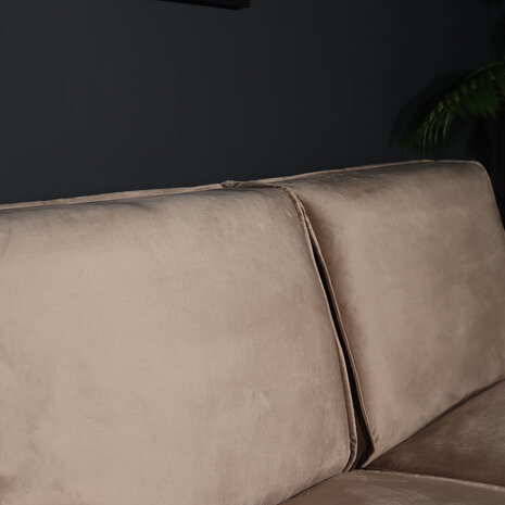 Lizzely Garden & Living Hoekbank design Riley 270cm bank champagne velvet loungebank rechts Lizzely Garden & Living Hoekbank design Riley 270cm bank champagne velvet loungebank rechts