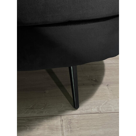 Lizzely Garden & Living Hoekbank design Nox 250cm bank zwart velvet bankstel rechts loungebank