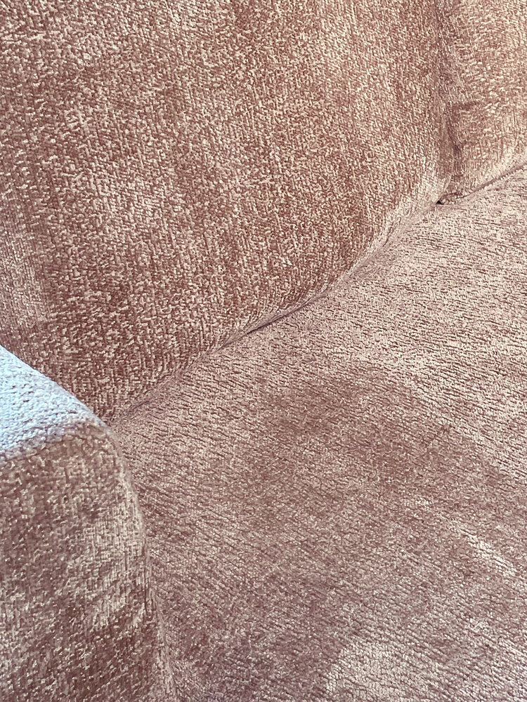 Hoekbank Lando 270cm bank taupe chenille bankstel rechts loungebank