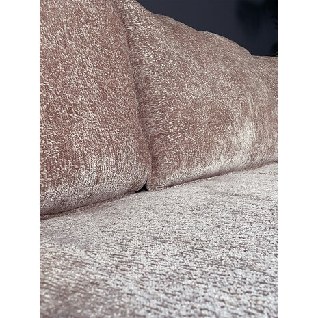 Lizzely Garden & Living Hoekbank Lando 270cm bank taupe chenille bankstel rechts loungebank