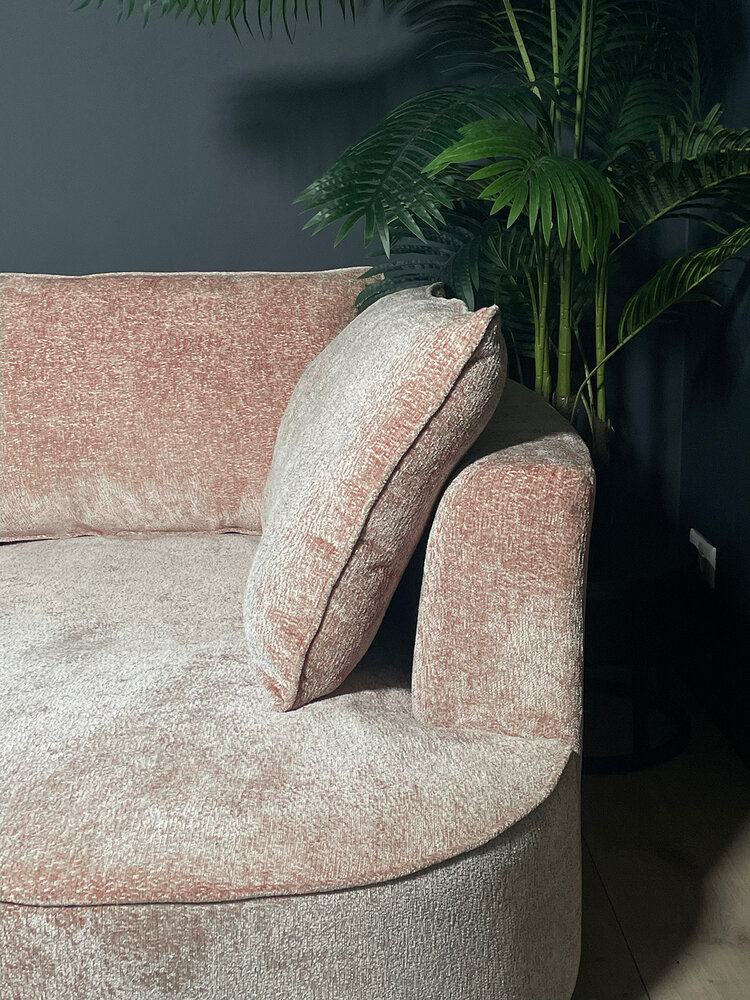 Hoekbank Lando 270cm bank taupe chenille bankstel rechts loungebank