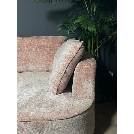 Lizzely Garden & Living Hoekbank Lando 270cm bank taupe chenille bankstel rechts loungebank