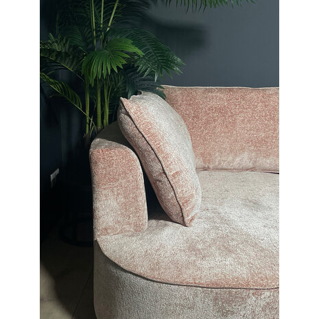 Lizzely Garden & Living Hoekbank Lando 270cm bank taupe chenille bankstel bankstel links loungebank