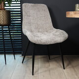 Lizzely Garden & Living Eetkamerstoel De Vince grijs chenille eetstoel Lizzely Garden & Living Eetkamerstoel De Vince grijs chenille eetstoel
