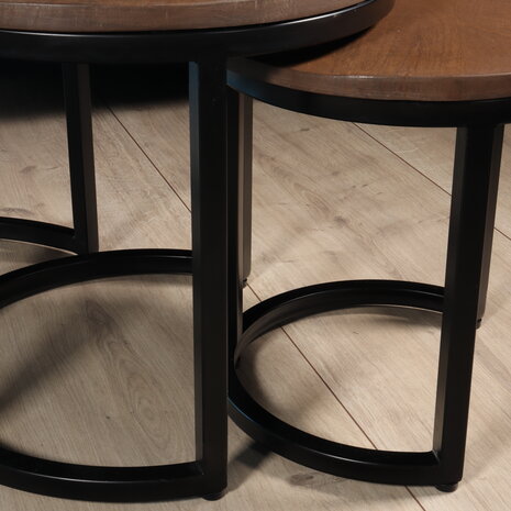 Lizzely Garden & Living Salontafel 3delig mangohout Jaell walnoot bruin industrieel duurzaam massief hout massief hout mango Lizzely Garden & Living Salontafel 3delig mangohout Jaell walnoot bruin industrieel duurzaam massief hout massief hout mango