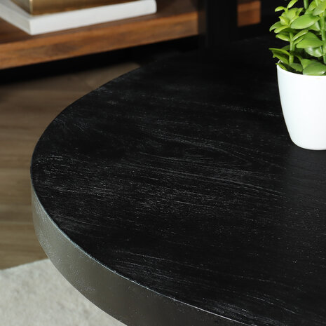 Lizzely Garden & Living Salontafel rond mangohout Teun zwart side table industrieel bijzettafel mango hout Lizzely Garden & Living Salontafel rond mangohout Teun zwart side table industrieel bijzettafel mango hout