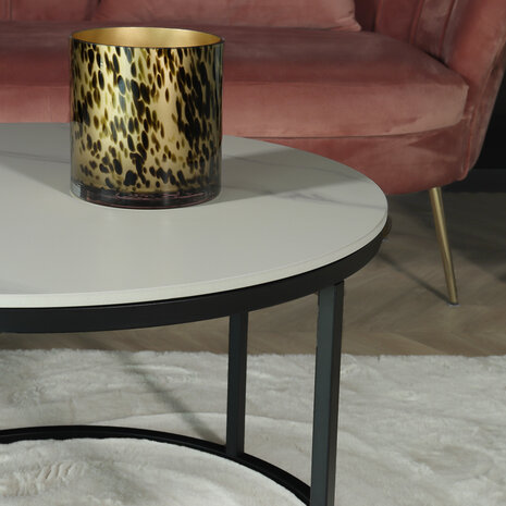 Lizzely Garden & Living Salontafel rond 2delig marmerlook Bero wit side table steen bijzettafel Lizzely Garden & Living Salontafel rond 2delig marmerlook Bero wit side table steen bijzettafel