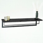 Kapstok Dexter 100cm wandplank met 6 haken zwart wandkapstok mango hout muurdecoratie Kapstok Dexter 100cm wandplank met 6 haken zwart wandkapstok mango hout muurdecoratie