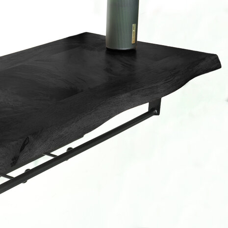 Lizzely Garden & Living Kapstok Dexter 100cm wandplank met 6 haken zwart wandkapstok mango hout muurdecoratie Lizzely Garden & Living Kapstok Dexter 100cm wandplank met 6 haken zwart wandkapstok mango hout muurdecoratie