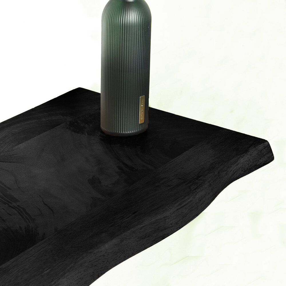 Kapstok Dexter 100cm wandplank met 6 haken zwart wandkapstok mango hout muurdecoratie Kapstok Dexter 100cm wandplank met 6 haken zwart wandkapstok mango hout muurdecoratie