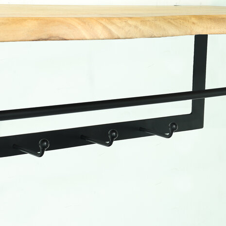 Lizzely Garden & Living Kapstok Dexter 100cm wandplank met 6 haken lichtbruin wandkapstok mango hout muurdecoratie Lizzely Garden & Living Kapstok Dexter 100cm wandplank met 6 haken lichtbruin wandkapstok mango hout muurdecoratie