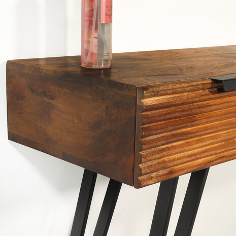 Lizzely Garden & Living Kaptafel Samira massief mangohout 2 lades 120cm make-up tafel Lizzely Garden & Living Kaptafel Samira massief mangohout 2 lades 120cm make-up tafel