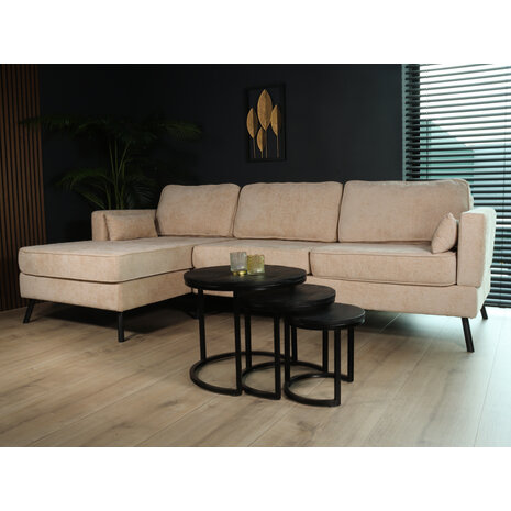 Lizzely Garden & Living Hoekbank design Lizza 270cm bank beige chenille loungebank zowel links als rechts bankstel Lizzely Garden & Living Hoekbank design Lizza 270cm bank beige chenille loungebank zowel links als rechts bankstel